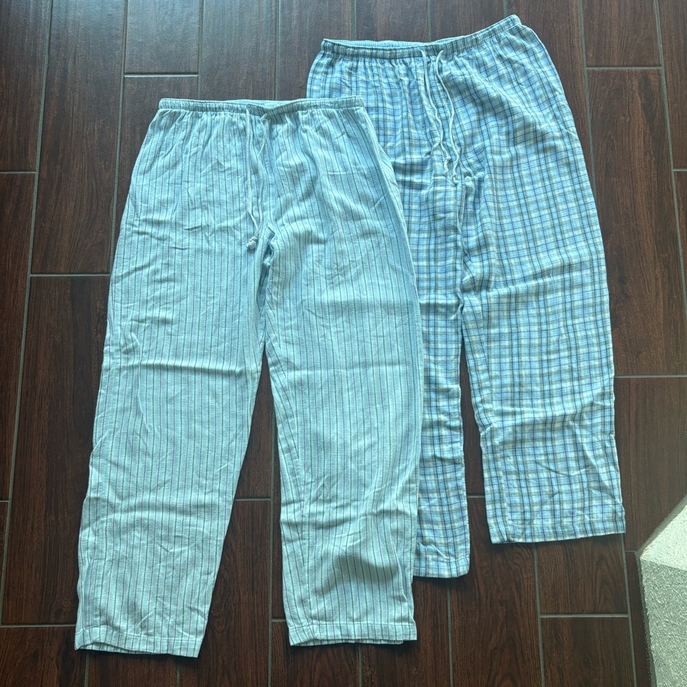 Lot of two Men’s Jockey pajama pants 100% cotton flannel size Large in GUC